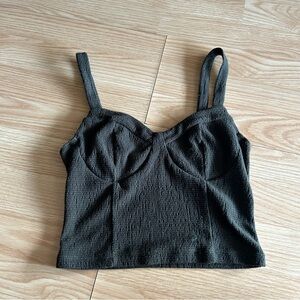 Dynamite Brown Sweetheart Cropped Tank Small